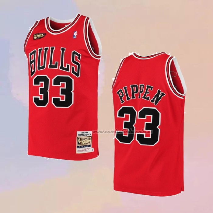 Camiseta Chicago Bulls Scottie Pippen NO 33 1997-98 NBA Finals Mitchell & Ness Rojo